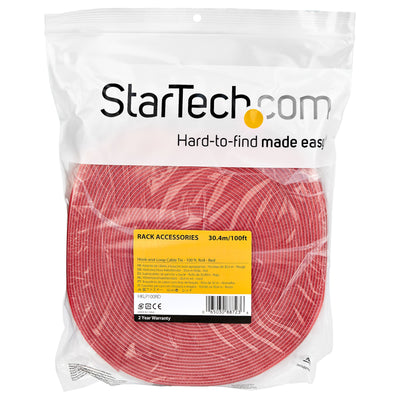 STARTECH .com cable tie Hook & loop cable tie Nylon Red 1 pc(s) (HKLP100RD) - Cartouches Certifiees