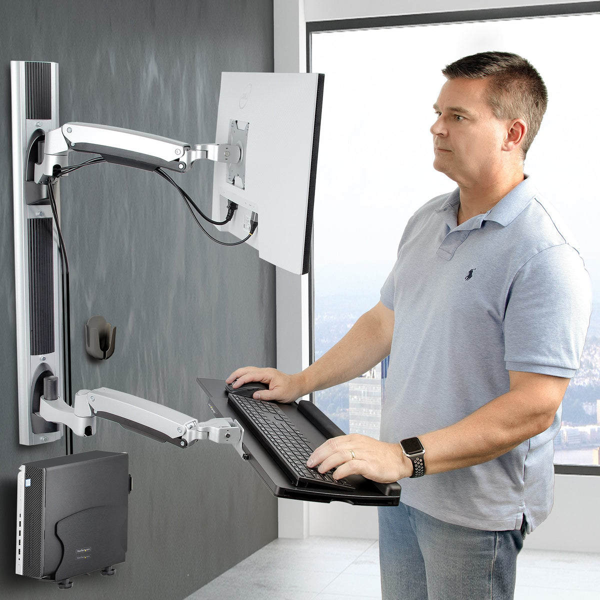 STARTECH .com desktop sit-stand workplace (2PASTSC-WALL-MOUNT) - Cartouches Certifiees
