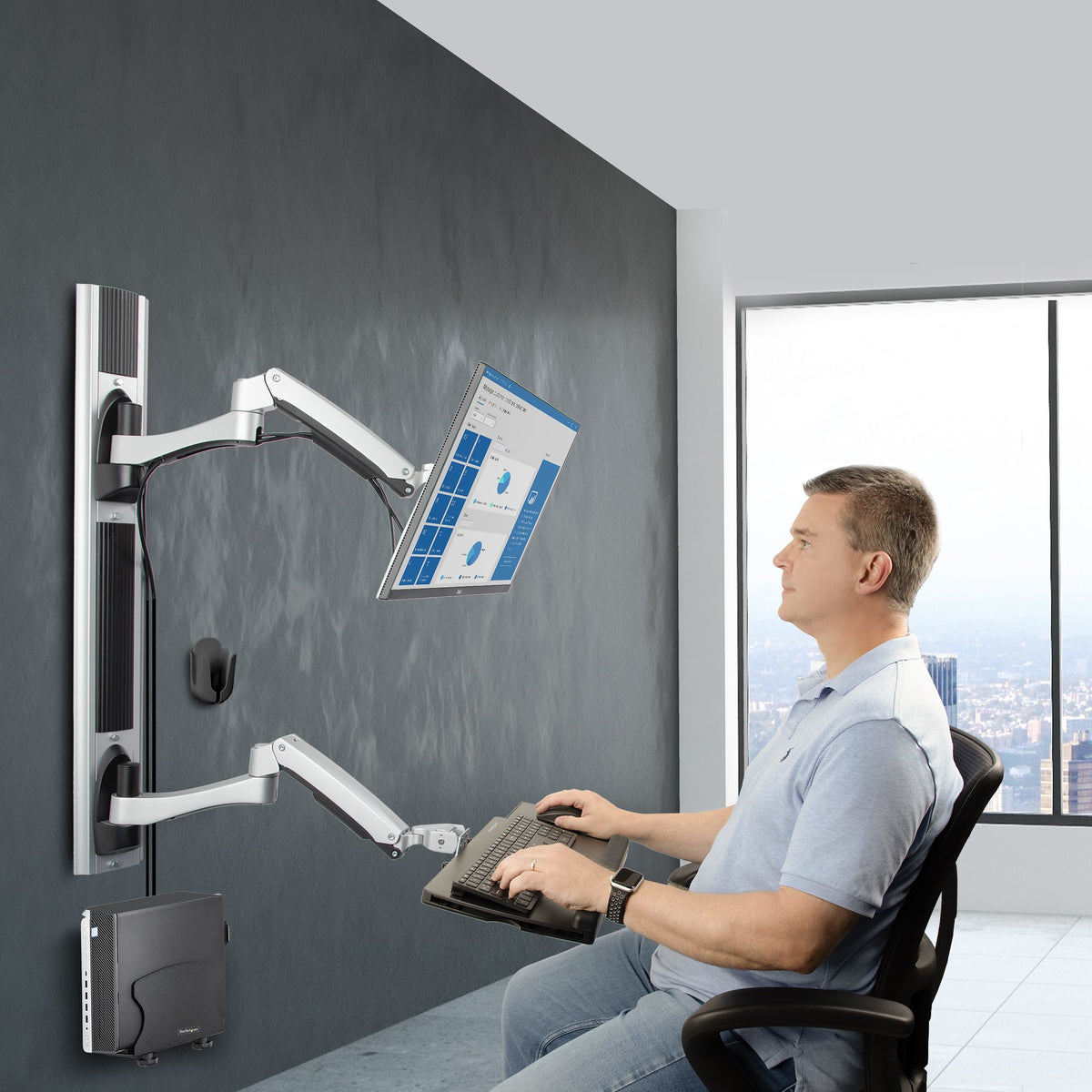 STARTECH .com desktop sit-stand workplace (2PASTSC-WALL-MOUNT) - Cartouches Certifiees