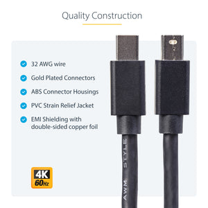 STARTECH .com DisplayPort cable 1,8 m mini DisplayPort Black (MDISPLPORT6) - Cartouches Certifiees