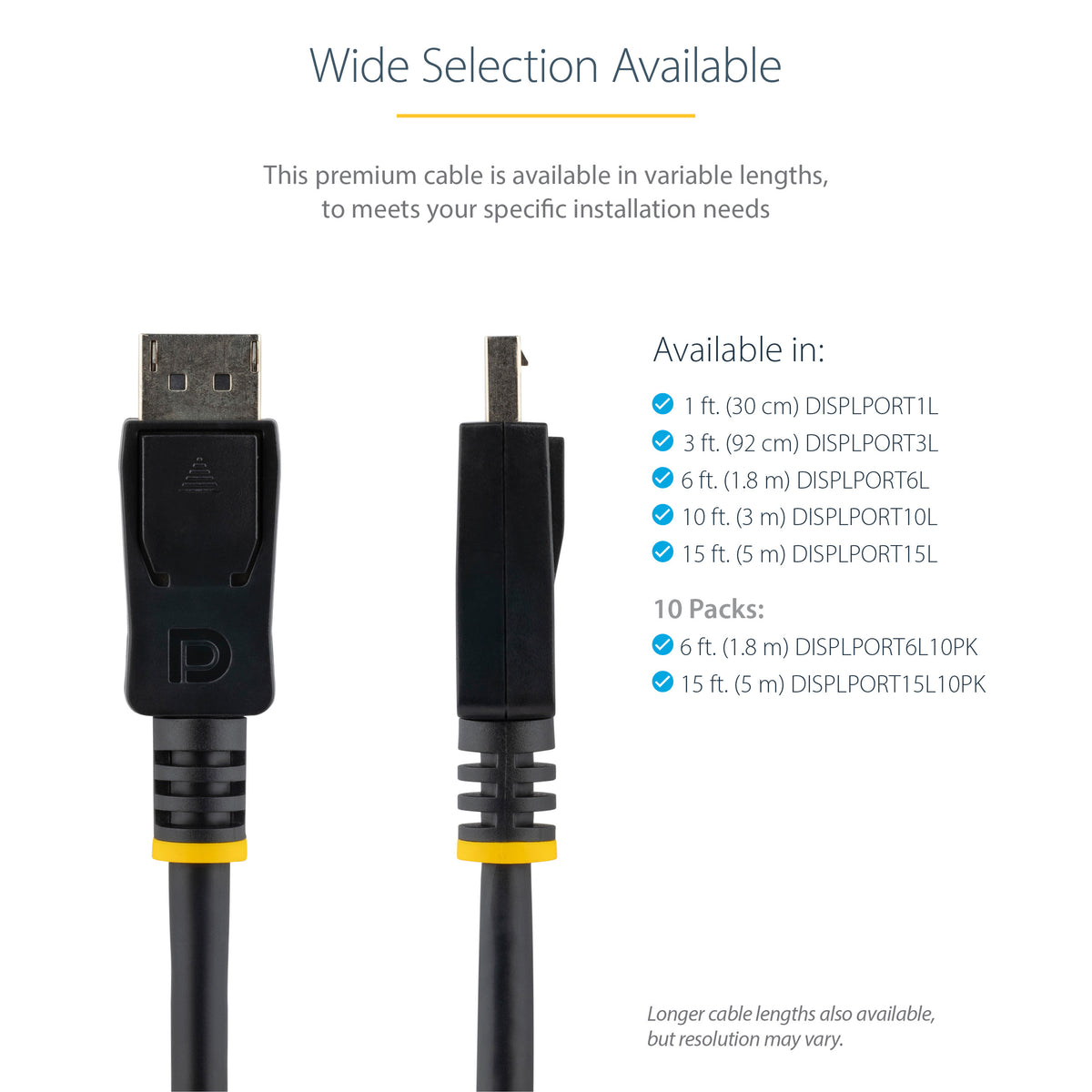STARTECH .com DisplayPort cable 1,82 m Black (DISPLPORT6L10PK) - Cartouches Certifiees
