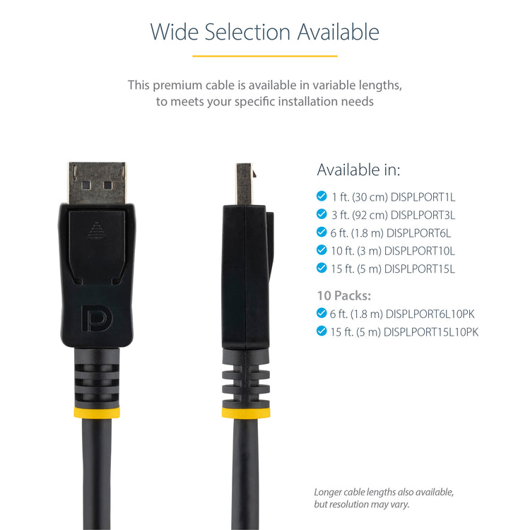 STARTECH .com DisplayPort cable 1,82 m Black (DISPLPORT6L10PK) - Cartouches Certifiees