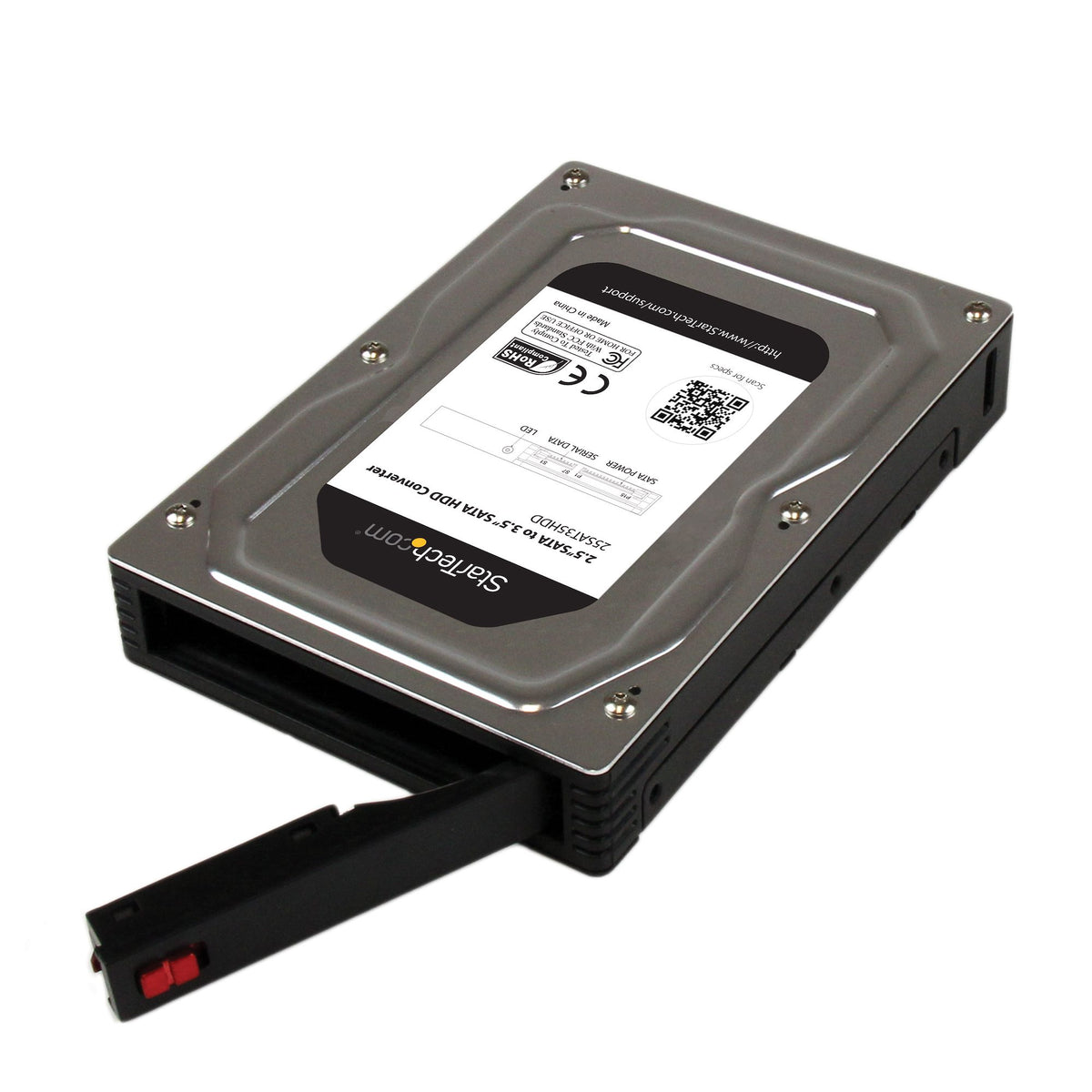 STARTECH .com drive bay panel 8,89 cm (3.5") Storage drive tray Black, Silver (25SAT35HDD) - Cartouches Certifiees