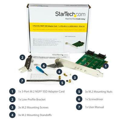 STARTECH .com interface cards/adapter Internal M.2, SATA (PEXM2SAT32N1) - Cartouches Certifiees