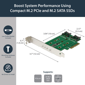STARTECH .com interface cards/adapter Internal M.2, SATA (PEXM2SAT32N1) - Cartouches Certifiees