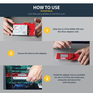 STARTECH .com interface cards/adapter Internal U.2 (PEX4SFF8639) - Cartouches Certifiees