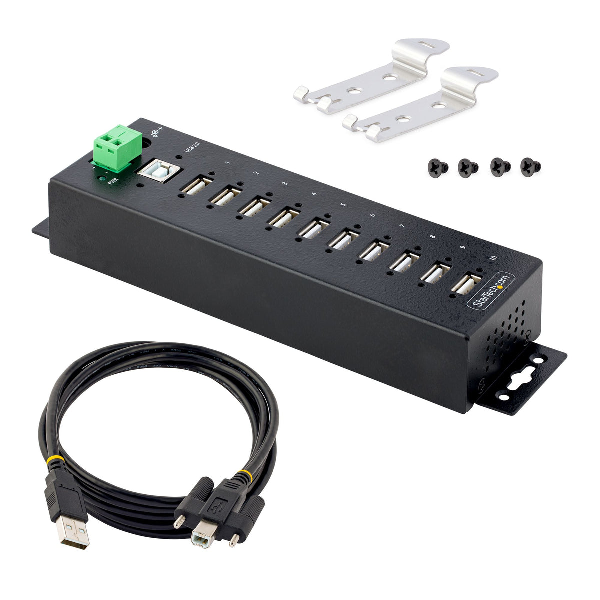 STARTECH .com interface hub USB 2.0 Type-B 480 Mbit/s Black (USB210AIND-USB-A-HUB) - Cartouches Certifiees