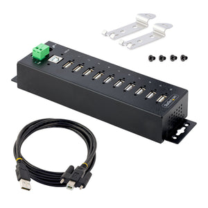 STARTECH .com interface hub USB 2.0 Type-B 480 Mbit/s Black (USB210AIND-USB-A-HUB) - Cartouches Certifiees
