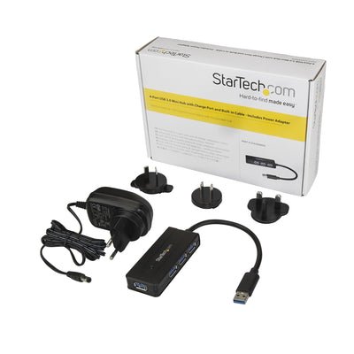 STARTECH .com interface hub USB 3.2 Gen 1 (3.1 Gen 1) Type-A 5000 Mbit/s Black (ST4300MINI) - Cartouches Certifiees