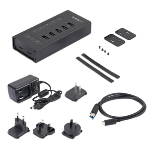 STARTECH .com interface hub USB 3.2 Gen 1 (3.1 Gen 1) Type-B 5000 Mbit/s Black (HB30C5A2CST) - Cartouches Certifiees