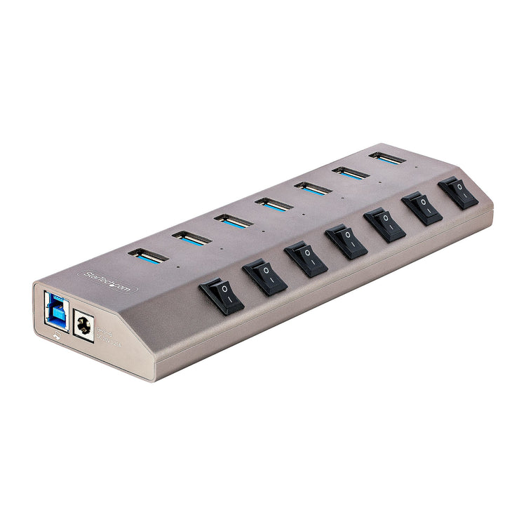 STARTECH .com interface hub USB 3.2 Gen 1 (3.1 Gen 1) Type-B 5000 Mbit/s Grey (5G7AIBS-USB-HUB-NA) - Cartouches Certifiees