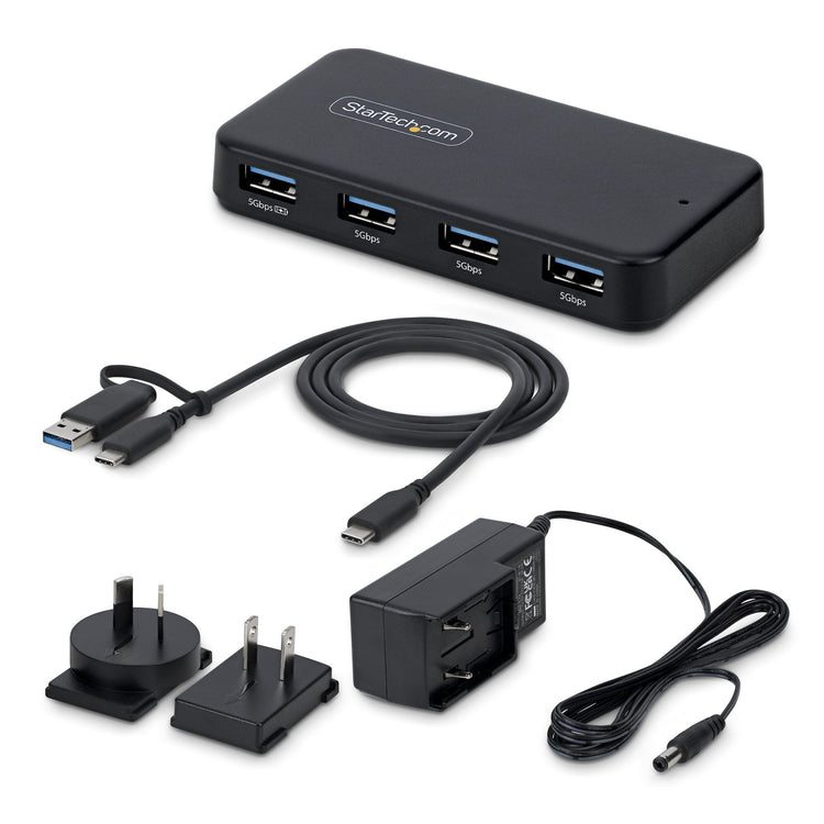 STARTECH .com interface hub USB 3.2 Gen 1 (3.1 Gen 1) Type-C 5000 Mbit/s Black (ST4300USB3V2-NA) - Cartouches Certifiees