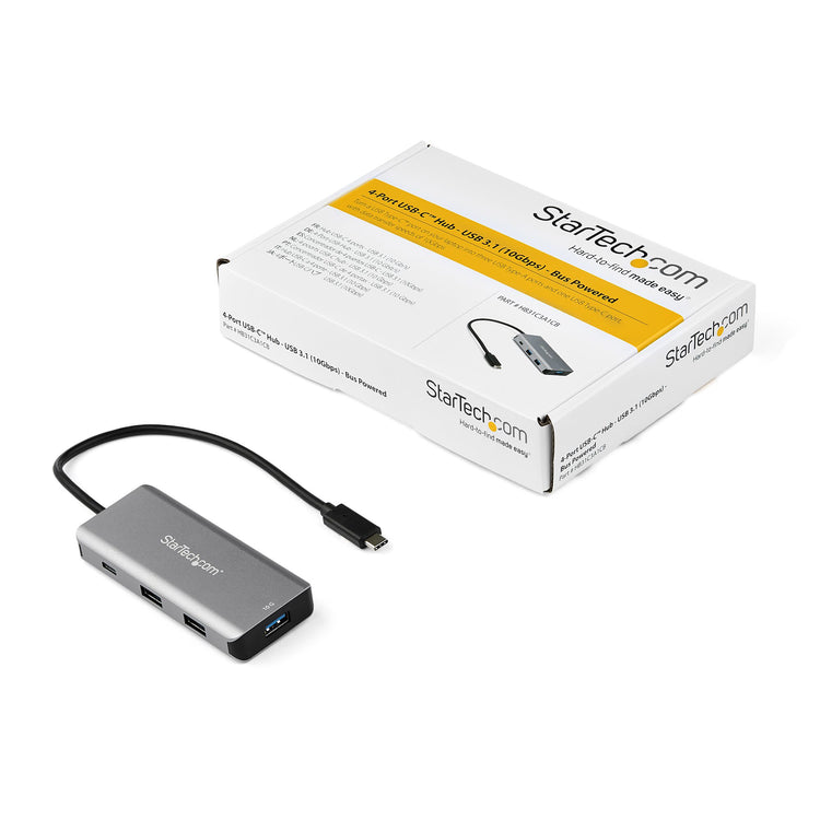 STARTECH .com interface hub USB 3.2 Gen 2 (3.1 Gen 2) Type-C 10000 Mbit/s Black, Grey (HB31C3A1CB) - Cartouches Certifiees