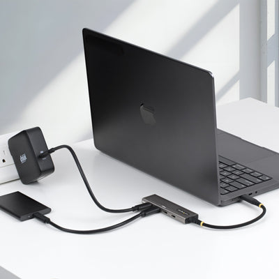 STARTECH .com interface hub USB 3.2 Gen 2 (3.1 Gen 2) Type-C 10000 Mbit/s Grey (309B-USBC-HUB) - Cartouches Certifiees