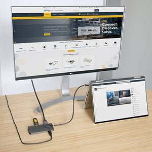 STARTECH .com laptop dock/port replicator Wired USB 3.2 Gen 1 (3.1 Gen 1) Type-C Grey (127B-USBC-MULTIPORT) - Cartouches Certifiees