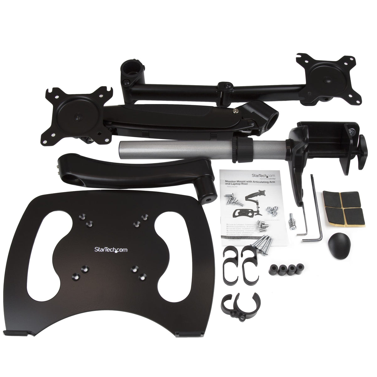 STARTECH .com monitor mount / stand 68,6 cm (27") Desk Aluminium, Black (ARMUNONB) - Cartouches Certifiees