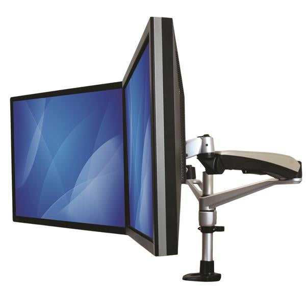 STARTECH .com monitor mount / stand 76,2 cm (30") Desk Black, Silver (ARMDUAL30) - Cartouches Certifiees
