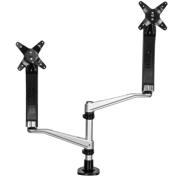 STARTECH .com monitor mount / stand 76,2 cm (30") Desk Black, Silver (ARMDUAL30) - Cartouches Certifiees