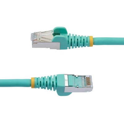 STARTECH .com networking cable Aqua colour 1,8 m S/FTP (S-STP) Round (NLAQ-6F-CAT6A-PATCH) - Cartouches Certifiees