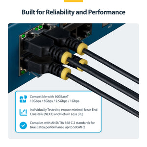STARTECH .com networking cable Black 1,5 m Cat6a U/UTP (UTP) Round (N6APATUTP34BKS-5FT) - Cartouches Certifiees