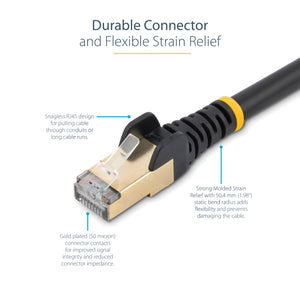 STARTECH .com networking cable Black 2,7 m Cat6a (C6ASPAT9BK) - Cartouches Certifiees