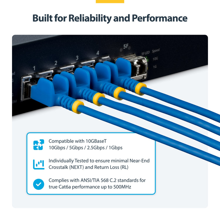 STARTECH .com networking cable Blue 1,21 m Cat6a U/FTP (STP) Round (N6APATSTP34BLS-4FT) - Cartouches Certifiees