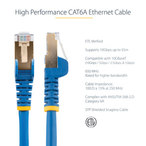 STARTECH .com networking cable Blue 2,4 m Cat6a (C6ASPAT8BL) - Cartouches Certifiees