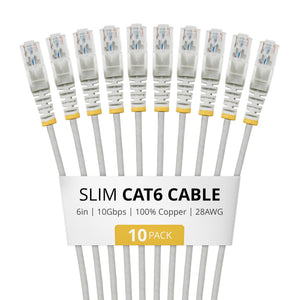 STARTECH .com networking cable Grey 0,2 m Cat6 U/UTP (UTP) (N6PAT6INGRS10PK) - Cartouches Certifiees