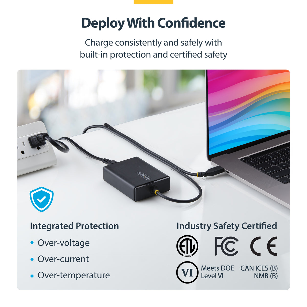 STARTECH .com power adapter/inverter Indoor 100 W Black (1100LN-USB-C-CHARGER) - Cartouches Certifiees