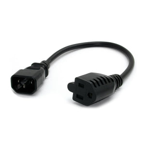 STARTECH .com power cable Black 0,3 m C14 coupler NEMA 5-15R (PAC100) - Cartouches Certifiees