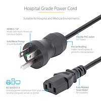 STARTECH .com power cable Black 0,9 m NEMA 5-15P C13 coupler (PXTMG1013) - Cartouches Certifiees