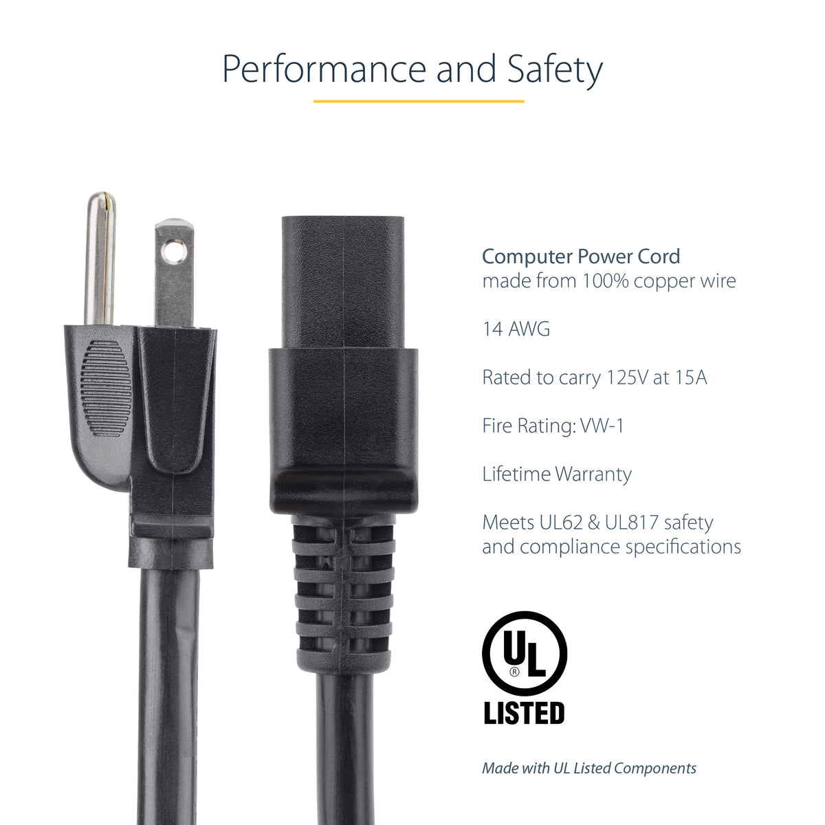 STARTECH .com power cable Black 1,8 m NEMA 5-15P C19 coupler (PXT515C19146) - Cartouches Certifiees