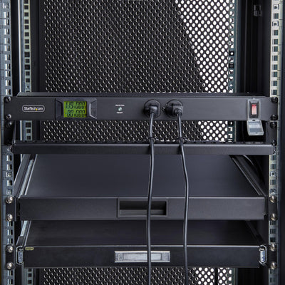 STARTECH .com power distribution unit (PDU) 12 AC outlet(s) 1U Black (12NM8-RACK-MOUNT-PDU) - Cartouches Certifiees