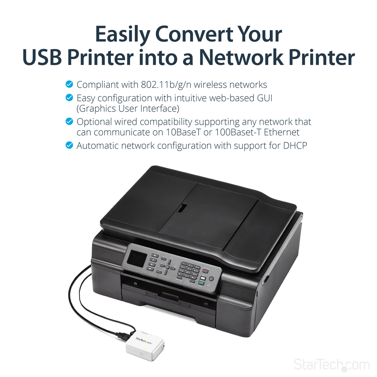 STARTECH .com print server Ethernet LAN/Wireless LAN White (PM1115UW) - Cartouches Certifiees