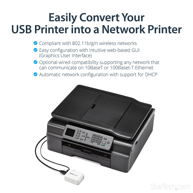 STARTECH .com print server Ethernet LAN/Wireless LAN White (PM1115UW) - Cartouches Certifiees