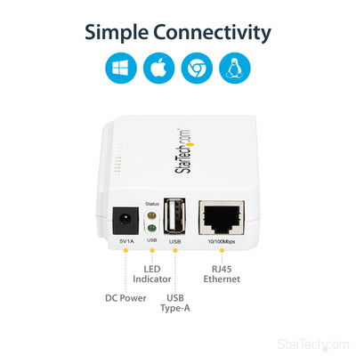 STARTECH .com print server Ethernet LAN/Wireless LAN White (PM1115UW) - Cartouches Certifiees