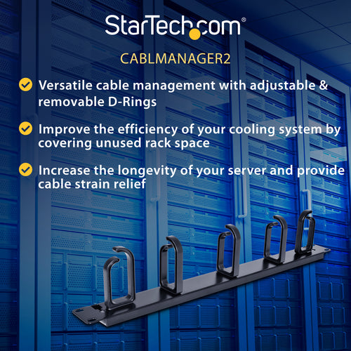 STARTECH .com rack accessory Cable management panel (CABLMANAGER2) - Cartouches Certifiees