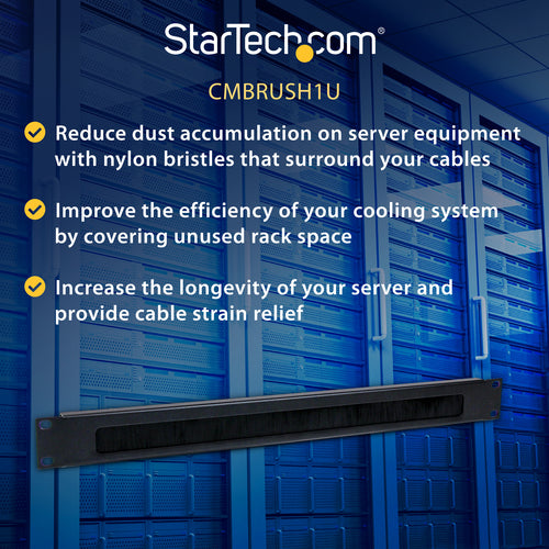 STARTECH .com rack accessory Cable management panel (CMBRUSH1U) - Cartouches Certifiees