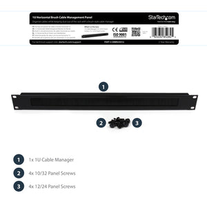STARTECH .com rack accessory Cable management panel (CMBRUSH1U) - Cartouches Certifiees