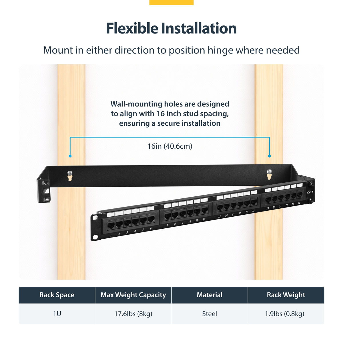 STARTECH .com rack accessory Wall mounted rack (WALLMOUNTH1) - Cartouches Certifiees