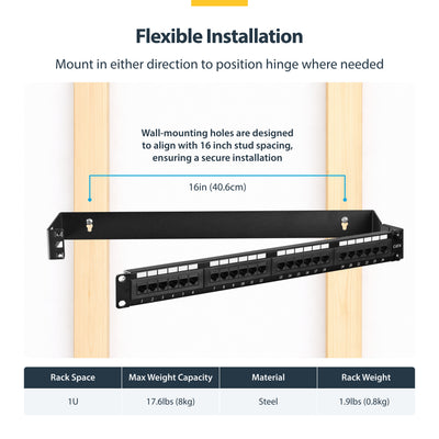 STARTECH .com rack accessory Wall mounted rack (WALLMOUNTH1) - Cartouches Certifiees