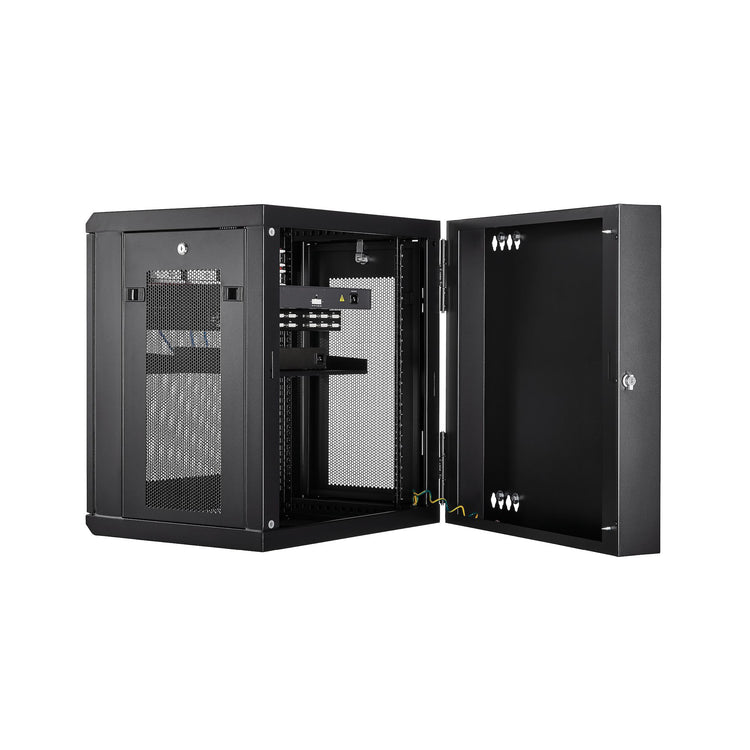 STARTECH .com rack cabinet 12U Wall mounted rack Black (RK12WALHM) - Cartouches Certifiees