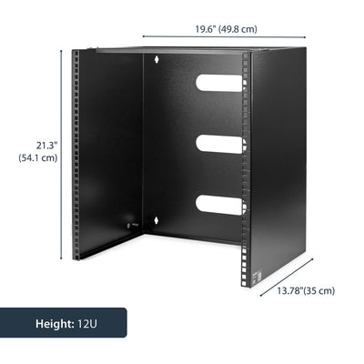 STARTECH .com rack cabinet 12U Wall mounted rack Black (WALLMNT12) - Cartouches Certifiees