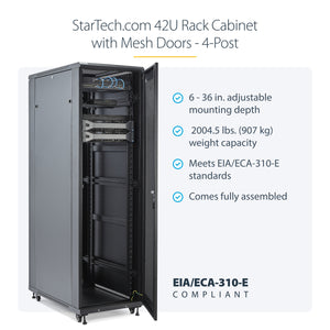 STARTECH .com rack cabinet 42U Freestanding rack Black (RK4236BKB) - Cartouches Certifiees