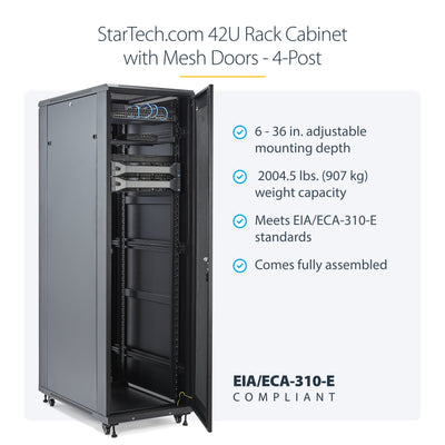 STARTECH .com rack cabinet 42U Freestanding rack Black (RK4236BKB) - Cartouches Certifiees