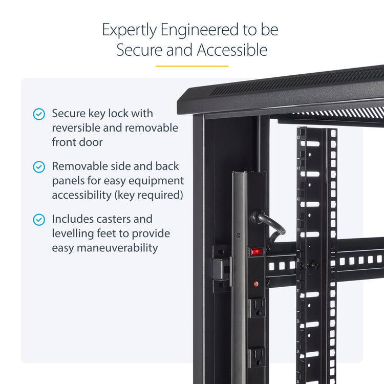 STARTECH .com rack cabinet 42U Freestanding rack Black (RK4236BKB) - Cartouches Certifiees
