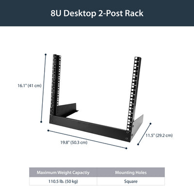 STARTECH .com rack cabinet 8U Freestanding rack Black (RK8OD) - Cartouches Certifiees
