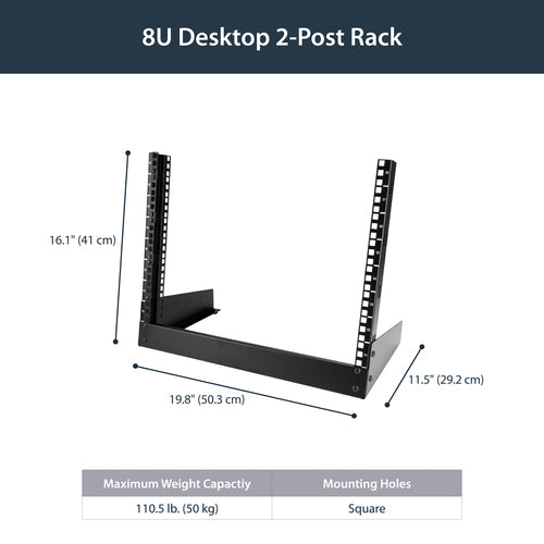 STARTECH .com rack cabinet 8U Freestanding rack Black (RK8OD) - Cartouches Certifiees