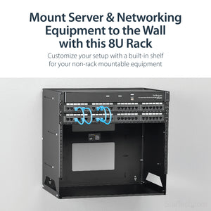 STARTECH .com rack cabinet 8U Wall mounted rack Black (WALLSHELF8U) - Cartouches Certifiees