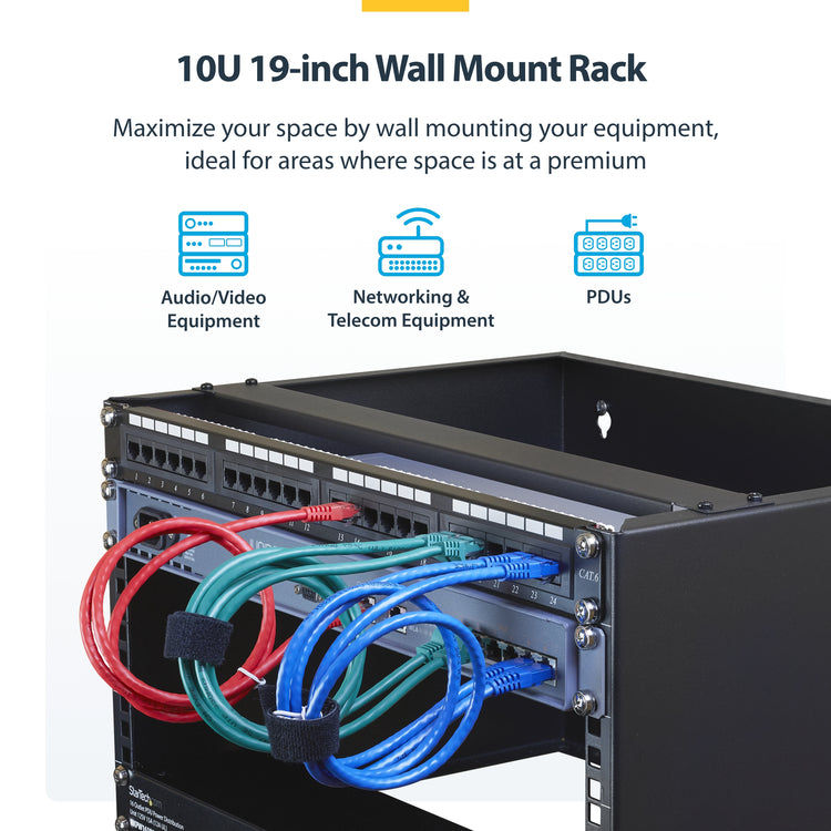 STARTECH .com rack cabinet Wall mounted rack Black (RACK-10U-14-BRACKET) - Cartouches Certifiees